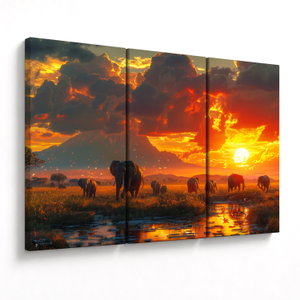 Schilderij - Kudde olifanten (V024828V120803PCS)