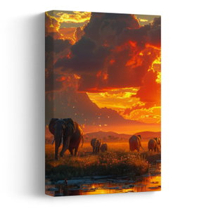 Schilderij - Kudde olifanten (V024828V2030)