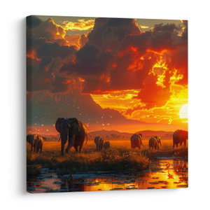 Schilderij - Kudde olifanten (V024828V3030)