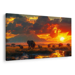 Schilderij - Kudde olifanten (V024828V9060)