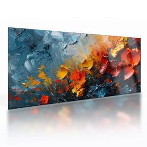 Glasschilderij - Abstract schilderij van bloemen III. (V024887V10050GD)