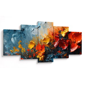 Schilderij - Abstract schilderij van bloemen III. (V024887V150805PCS)