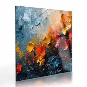 Glasschilderij - Abstract schilderij van bloemen III. (V024887V4040GD)