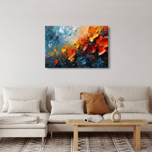 Schilderij - Abstract schilderij van bloemen III. (2)