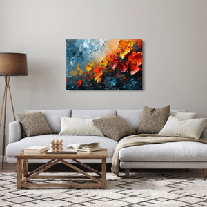Schilderij - Abstract schilderij van bloemen III. (3)