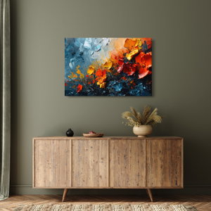Schilderij - Abstract schilderij van bloemen III. (4)