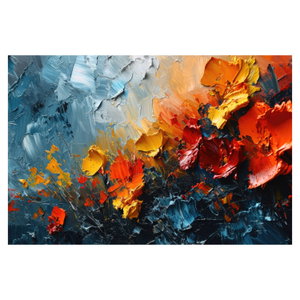 Schilderij - Abstract schilderij van bloemen III. (6)