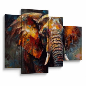 Tablou - Pictura unui elefant (cu ceas) (V024913V11075C)