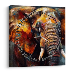 Tablou - Pictura unui elefant (cu ceas) (V024913V3030C)