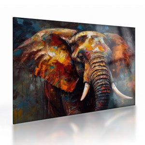 Tablou pe sticlă - Pictura unui elefant (V024913V7050GD)
