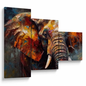 Tablou - Pictura unui elefant (cu ceas) (V024913V9070C)