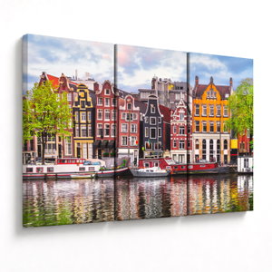 Schilderij - Amsterdam, danshuizen