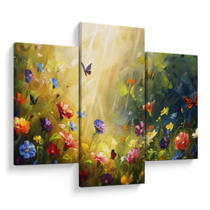 Obraz - Jarní květinová louka, malba (V024932V90603PCS)