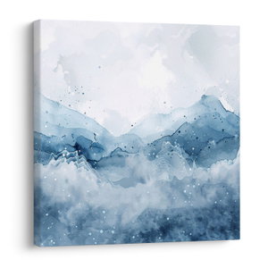 Schilderij - Wolken en golven, aquarel