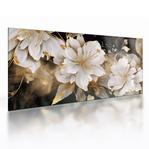 Üveg kép - Virágok aranyban (V024976V10050GD)