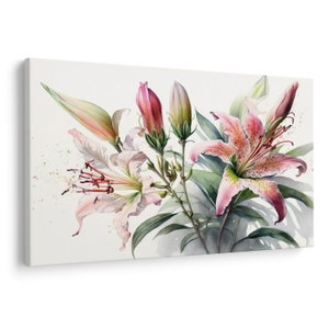 Schilderij - Lelies, illustraties