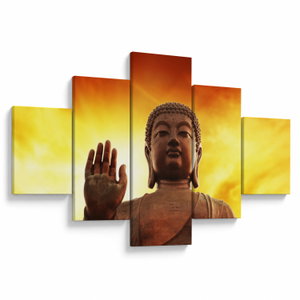 Obraz - Buddha s červenožlutým pozadím