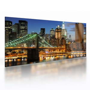 Glasschilderij - Brug met New York (V025142V10050GD)