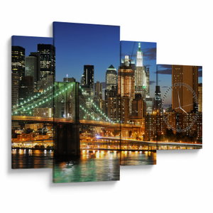 Schilderij - Brug met New York (met klok) (V025142V11075C)