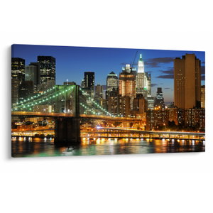 Schilderij - Brug met New York (V025142V12070)