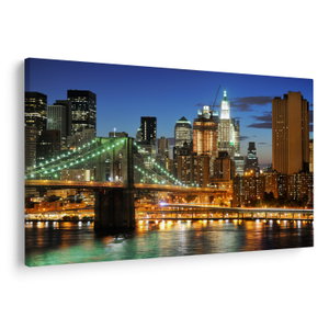 Schilderij - Brug met New York (V025142V12080)