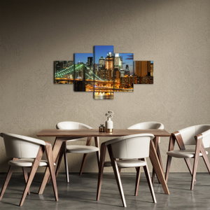 Schilderij - Brug met New York (2)