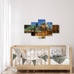 Schilderij - Brug met New York (3)