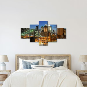 Schilderij - Brug met New York (4)