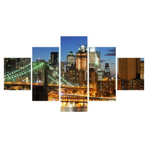 Schilderij - Brug met New York (6)