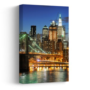 Schilderij - Brug met New York (V025142V2030)