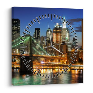 Schilderij - Brug met New York (met klok) (V025142V3030C)