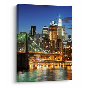 Schilderij - Brug met New York (V025142V3040)