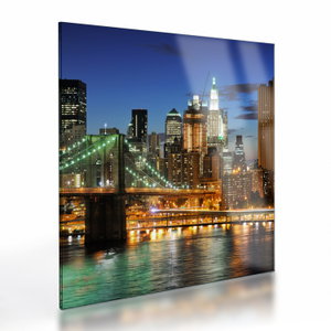 Glasschilderij - Brug met New York (V025142V4040GD)