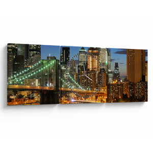 Schilderij - Brug met New York (met klok) (V025142V9030C)