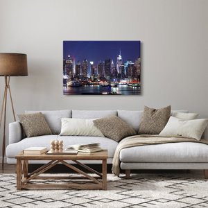 Schilderij - Verlichte wolkenkrabbers van New York (2)