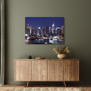 Schilderij - Verlichte wolkenkrabbers van New York (3)