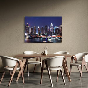 Schilderij - Verlichte wolkenkrabbers van New York (4)
