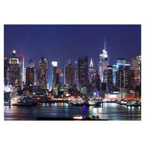 Schilderij - Verlichte wolkenkrabbers van New York (6)