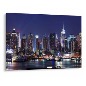 Schilderij - Verlichte wolkenkrabbers van New York (V025150V10070)