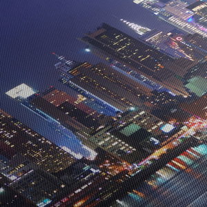 Schilderij - Verlichte wolkenkrabbers van New York (5)