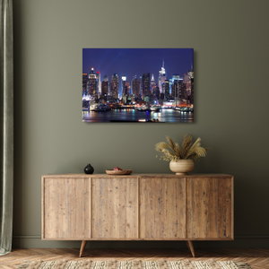Schilderij - Verlichte wolkenkrabbers van New York (3)