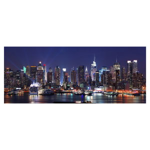 Schilderij - Verlichte wolkenkrabbers van New York (6)