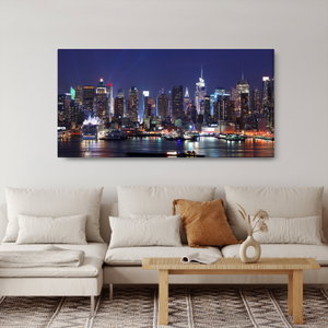 Schilderij - Verlichte wolkenkrabbers van New York (2)