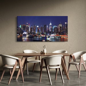 Schilderij - Verlichte wolkenkrabbers van New York (2)