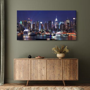 Schilderij - Verlichte wolkenkrabbers van New York (4)