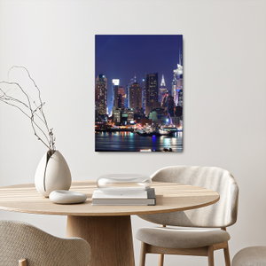 Schilderij - Verlichte wolkenkrabbers van New York (2)