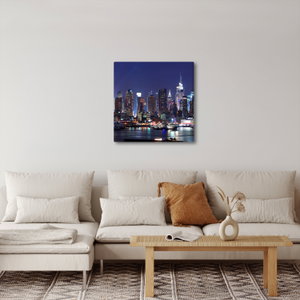 Schilderij - Verlichte wolkenkrabbers van New York (3)