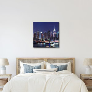 Schilderij - Verlichte wolkenkrabbers van New York (4)