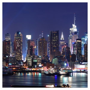 Schilderij - Verlichte wolkenkrabbers van New York (6)