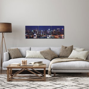 Schilderij - Verlichte wolkenkrabbers van New York (2)
